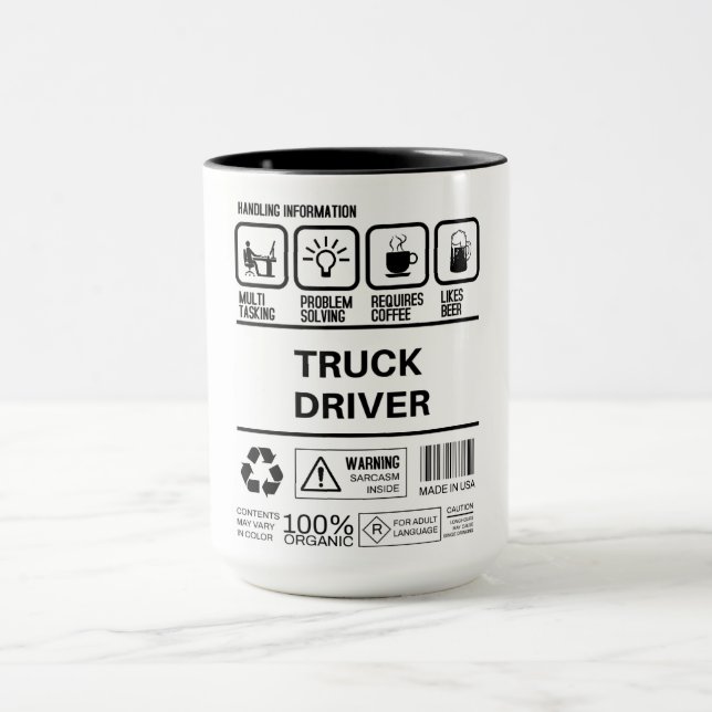 Funny Truck Driver Handling Information Mug (Center)