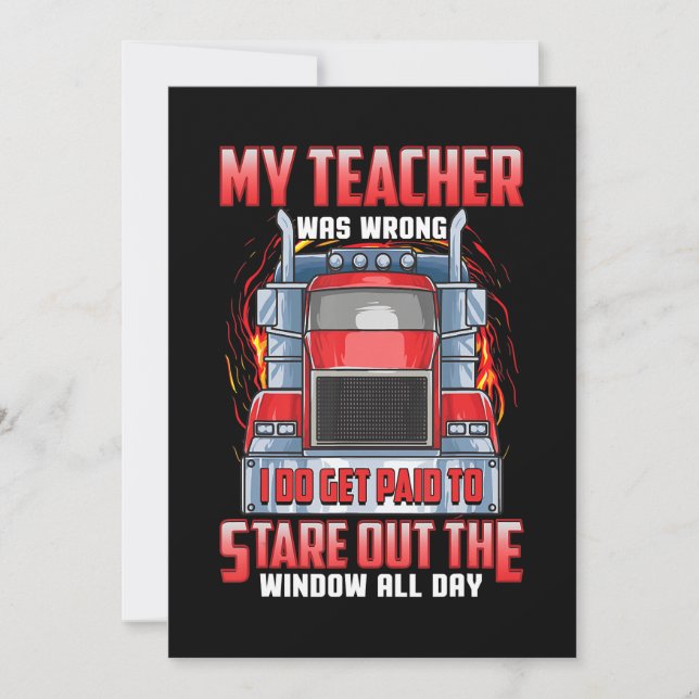 Funny Truck Drivers Art Gift For Truckers And Men. Holiday Card (Front)