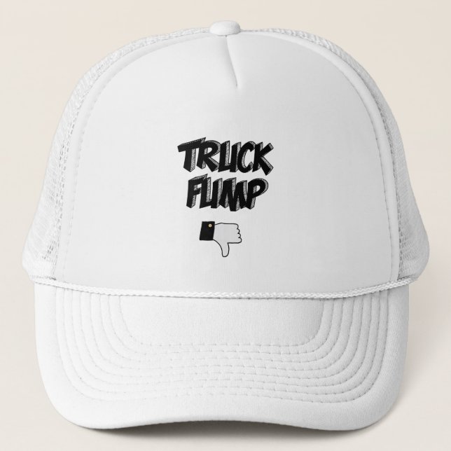 Funny Truck Fump Anti Trump Political Cartoon Trucker Hat (Front)
