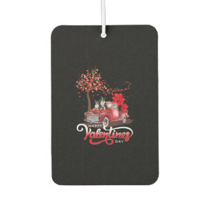 Funny Truck Valentines Day Boston Terrier Dog Hear Car Air Freshener