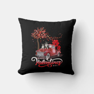 Funny Truck Valentines Day Boston Terrier Dog Hear Cushion