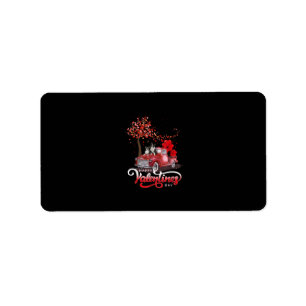Funny Truck Valentines Day Boston Terrier Dog Hear Label