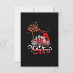 Funny Truck Valentines Day Boston Terrier Dog Hear RSVP Card
