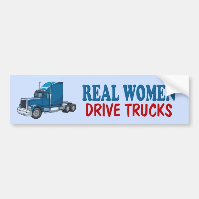 Funny Trucker Bumper Sticker (Front)