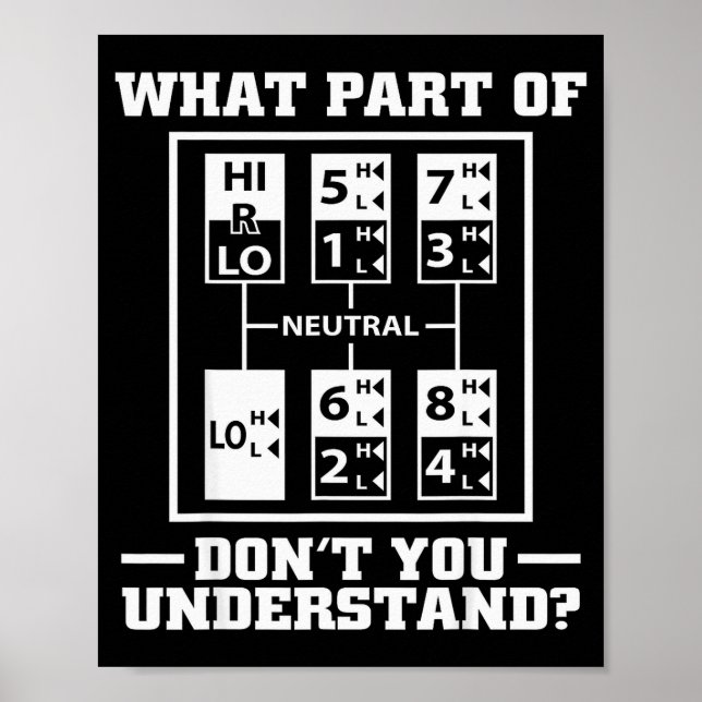 Funny Trucker Design For Men Big Rig Trucker Truck Poster (Front)