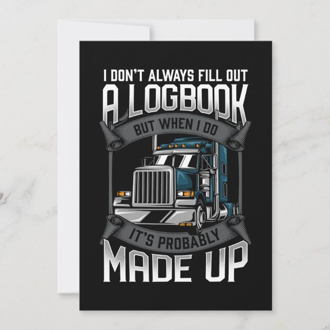 Funny Trucker Logbook  Truck Driver Holiday Card (Front)