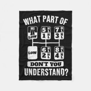 Funny Trucker Truck Driver Gear Stick Shift  Fleece Blanket