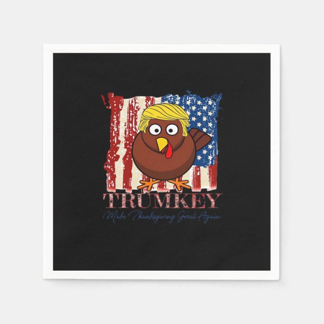 Funny Trumkey Make Thanksgiving Great Again Napkin (Front)