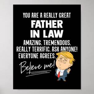 Funny Trump 2020 Really Great Father In Law Gift Poster
