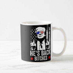 Funny Trump 2024 He's Back Es Trump 2025  Coffee Mug