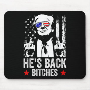 Funny Trump 2024 Hes Back Es Trump 2025  Mouse Mat