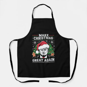 Funny Trump 2024 Make Christmas Great Again  Apron