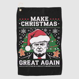 Funny Trump 2024 Make Christmas Great Again Golf Towel