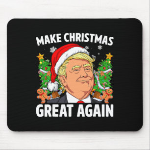 Funny Trump 2024 Make Christmas Great Again Mouse Mat