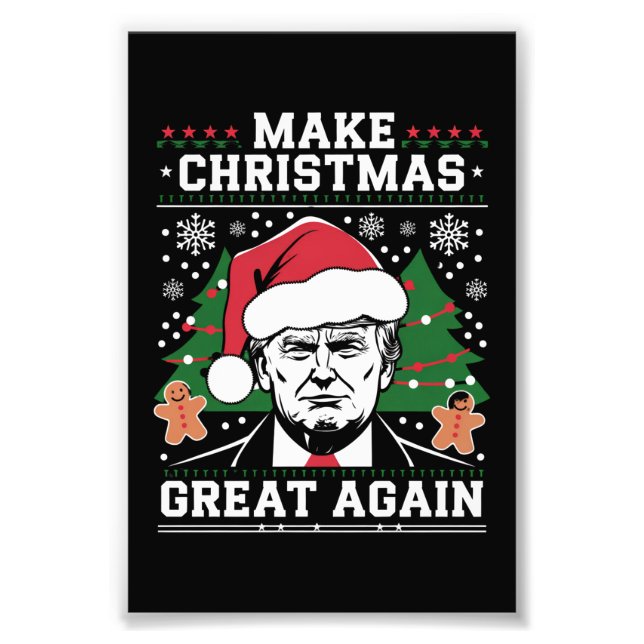 Funny Trump 2024 Make Christmas Great Again  Photo Print (Front)