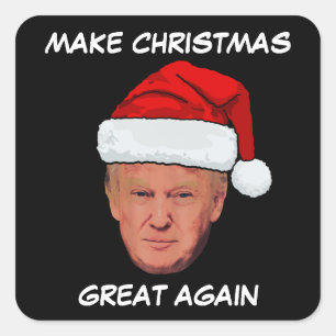 Funny Trump 2024 Make Christmas Great Again  Square Sticker