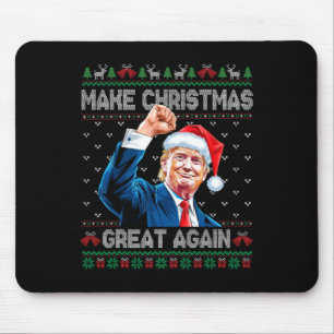 Funny Trump 2024 Make Christmas Great Again Ugly C Mouse Mat