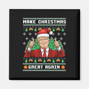 Funny Trump 2024 Make Christmas Great Again Ugly S Magnet