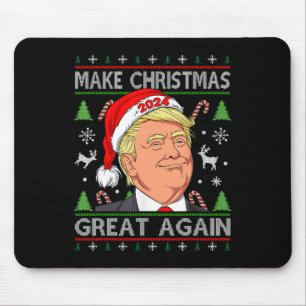Funny Trump 2024 Make Christmas Great Again Ugly S Mouse Mat