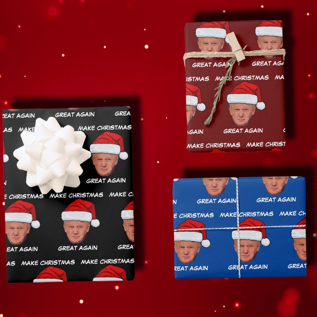 Funny Trump 2024 Make Christmas Great Again  Wrapping Paper Sheet (Creator Uploaded)