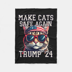 Funny Trump 24 President Debate Meme Make Cats Saf Fleece Blanket