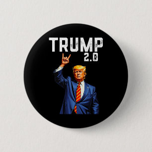 Funny Trump 2.0 American Flag Trump  6 Cm Round Badge
