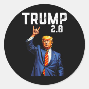 Funny Trump 2.0 American Flag Trump Classic Round Sticker