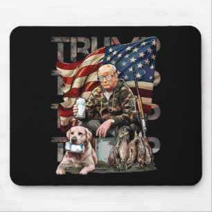 Funny Trump 45 47 Hunting Beer Ducks Us Flag Camo Mouse Mat