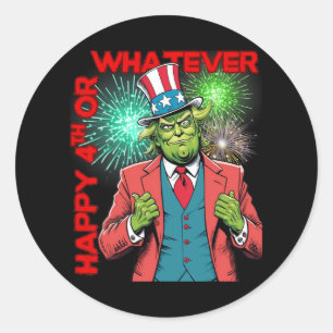 Funny Trump 4th Of July Classic Round Sticker