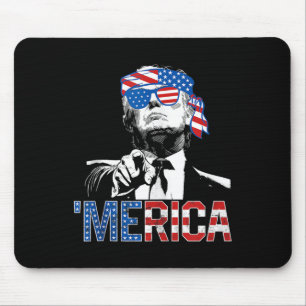 Funny Trump 4th Of July Merica American Flag Sungl Mouse Mat