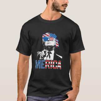 Funny Trump 4th Of July Merica American Flag Sungl T-Shirt