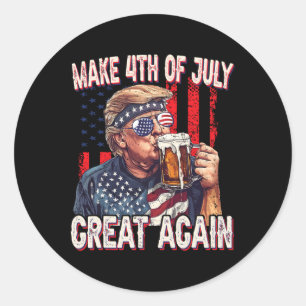 Funny Trump 4th Of July Vintage Patriotic Shirts Classic Round Sticker