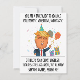 Funny Trump 70th Birthday Card For Dad Humour