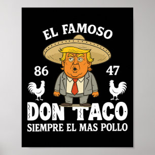 Funny Trump Always Chickens Out Meme Let's Go Taco Poster