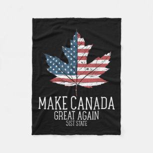 Funny Trump American Flag Make Canada Great Again Fleece Blanket