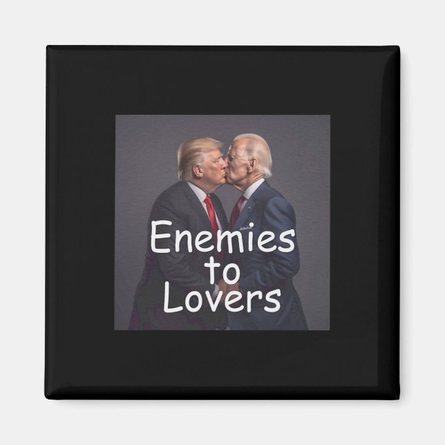 Funny Trump And Biden Kissing  Magnet (Front)