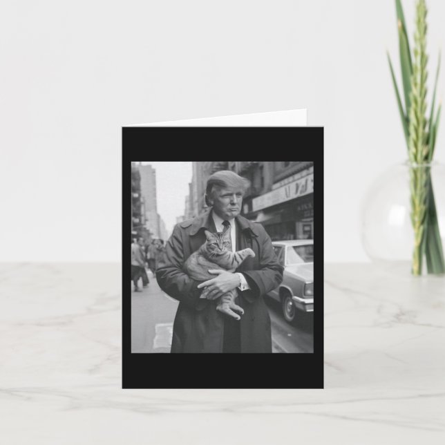 Funny Trump And Cat  Card (Front)