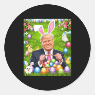 Funny Trump And Easter T Shirt Classic Round Sticker