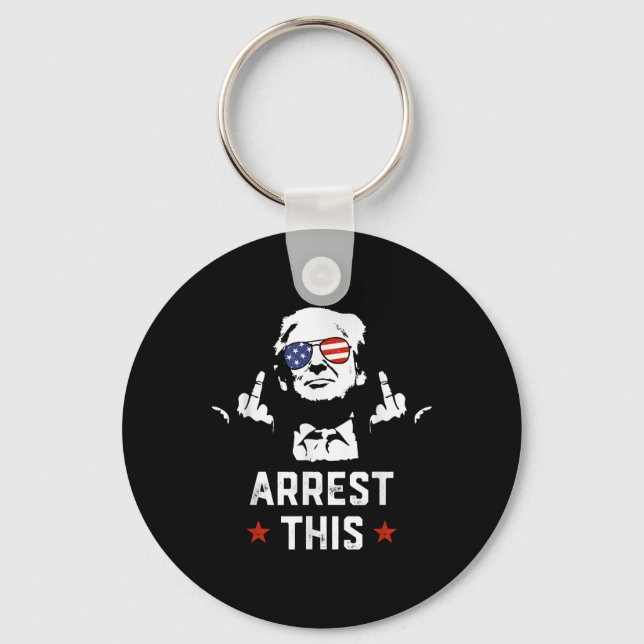 Funny Trump Arrest This Donald Trump Middle Key Ring (Front)