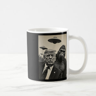 Funny Trump Bigfoot Selfie With Ufos Weird Alien  Coffee Mug