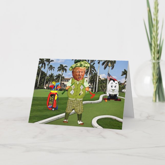 Funny Trump Birthday Card - Golf (Front)