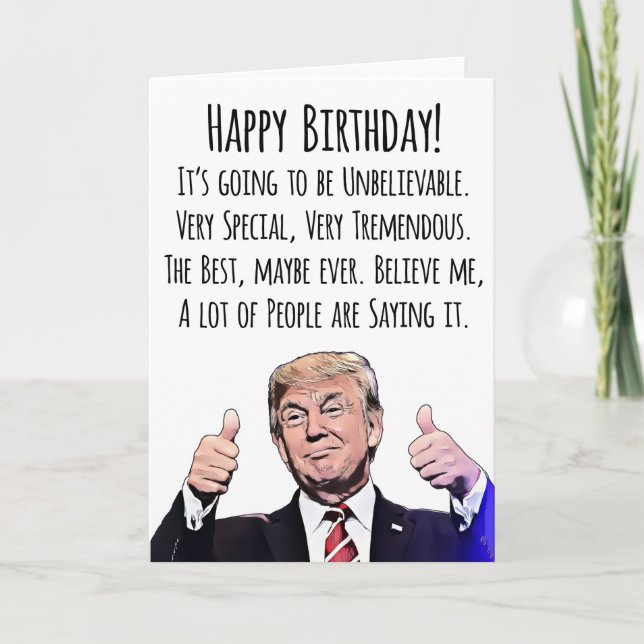 Funny Trump Birthday Card Political Humour (Front)
