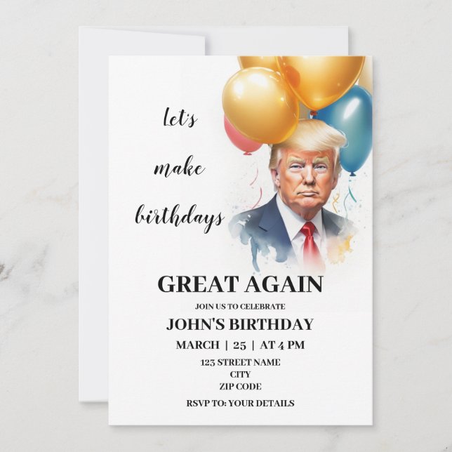 Funny Trump Birthday invitation (Front)
