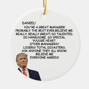 Funny Trump Boss Christmas Ornament, Boss Ceramic Tree Decoration