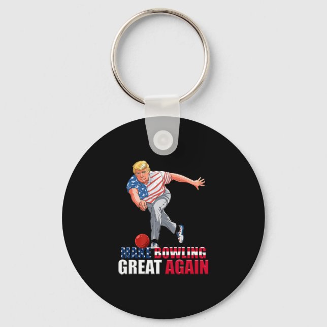 Funny Trump Bowling Make Bowling Great Again  Key Ring (Front)