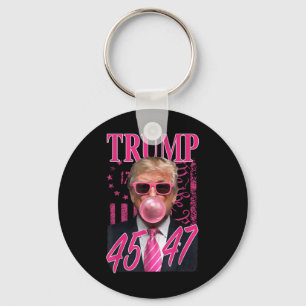 Funny Trump Bubble Gum 1776 Pink Flag  Key Ring