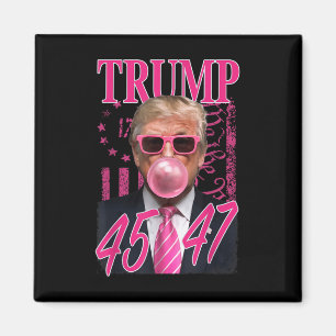 Funny Trump Bubble Gum 1776 Pink Flag  Magnet