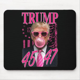 Funny Trump Bubble Gum 1776 Pink Flag Mouse Mat