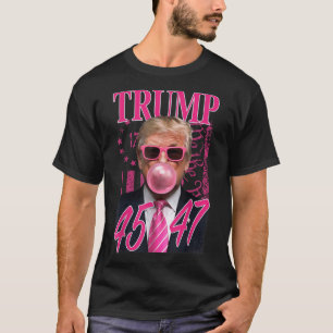 Funny Trump Bubble Gum 1776 Pink Flag T-Shirt