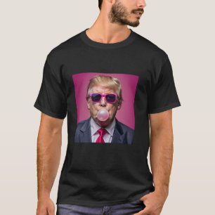 Funny Trump Bubble Gum Pink Sunglasses Felon Presi T-Shirt